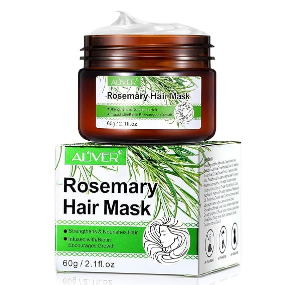 NIFEISHI Rosemary Hair Masque, Hair Treatment Oil, Repairs Damage Hair Root, Essential Oil & Biotin Deep Treatment, Deep Conditioner Suitable for Dry & Damaged Hair-60g