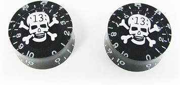 2-pack Guitar Volume/Tone Potentiometer "Speed Knobs" Black with White Skull design