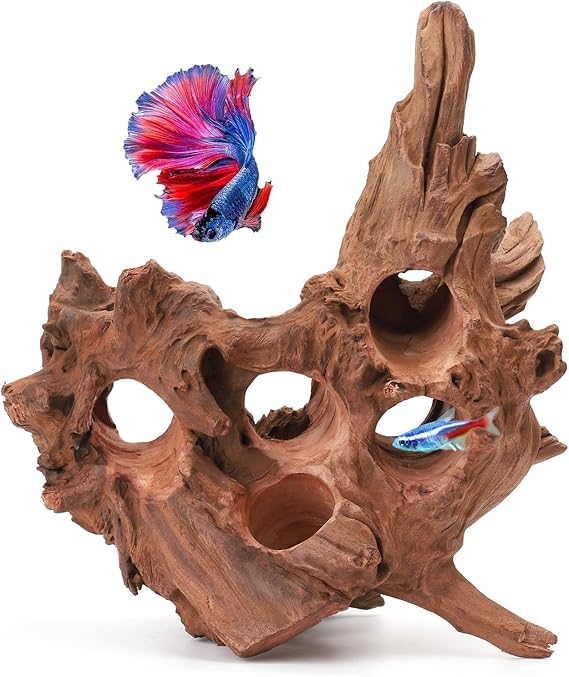 Driftwood for Aquarium Natural Aquarium Wood for Aquascaping Fish Tank Decorations Reptile Tank Decor (Porous Natural Driftwood 11-15)
