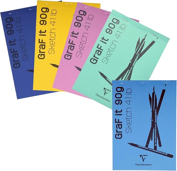 Clairefontaine GRAF It Sketch Pad, A4, Assorted - 80 Sheets