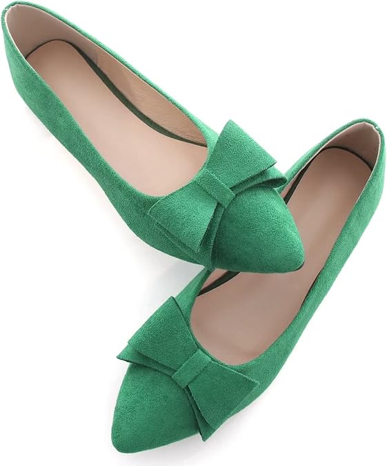 TN TANGNEST Ladies Pointy Toe Formal Slim Ballets Flats Bow Cute Flats Loafers Wedding Flat Shoes Ballerina Shoes