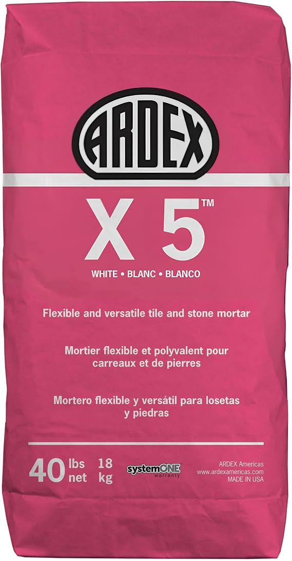 Ardex X 5 Polymer-Modified Tile & Stone Thin-Set Mortar 40 lb Bag White