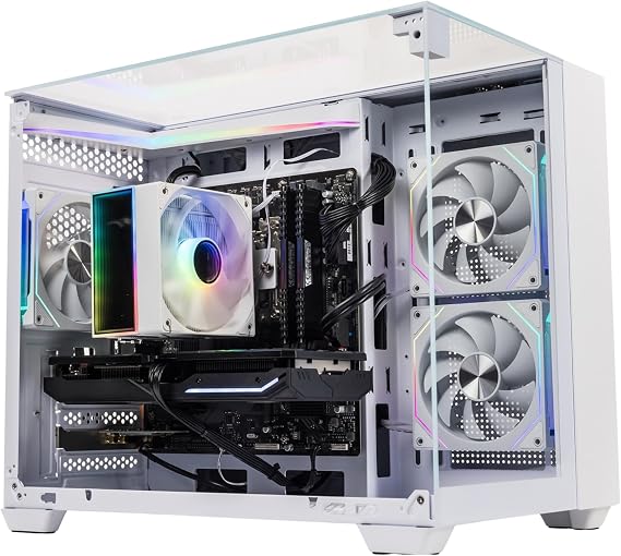 GTR Gaming PC | Intel Core i5-12600K | RX 9060 XT | 32GB 3600MHz RAM | 1TB NVMe SSD | 600W 80+ Bronze PSU | ARGB Glass-White Case | Windows 11 | WiFi