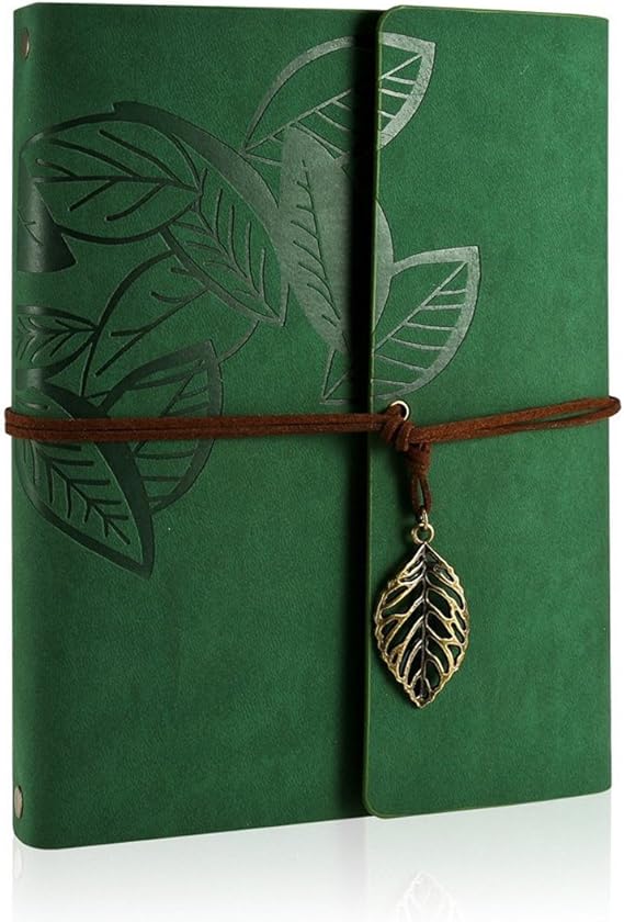 ZEEYUAN Green Scrapbook Leaf Scrap Photo Album, Mothers Day Gift Present for Mom from Daughter Son, Family Scrapbook Photo Book (Green)