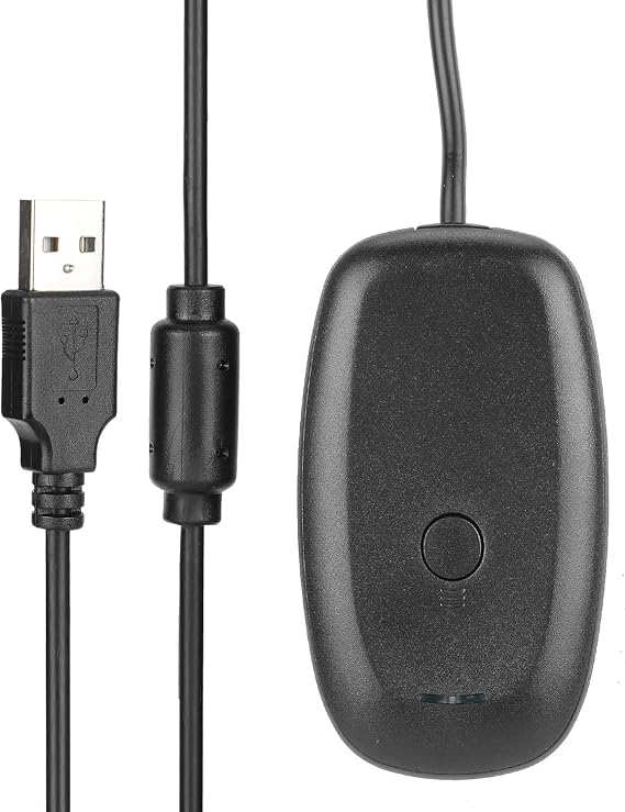 Wireless USB Gaming Receiver Adapter for Xbox 360 Controller, Compatible with Windows 11/10/8/7 PC, Plug & Play, Supports Up to 4 Controllers, Black