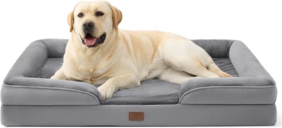 Bedsure Large Dog Bed Sofa - Washable Orthopedic Dog Couch, 114x81x17.5cm