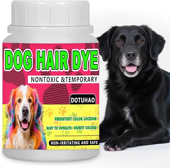 Pet Hair Dye, Black Color Dog Hair Dye, 3.5 Fl Oz (100 ml) Permanent Pet Safe Dyes, Dog Hairs Coloring Agent, Easy to Use DIY Pets Grooming (Black, 3.5 fl oz)