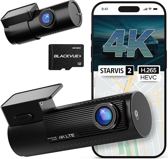 BlackVue DR970X-2CH LTE Plus II NA 1TB Dash Cam - 4K UHD Front (STARVIS 2, HDR) + Full HD Rear, Built-in LTE, Fast Boot, USB-C Install, Cloud Remote Access, Smart Parking Mode, GPS, G-Sensor Dashcam