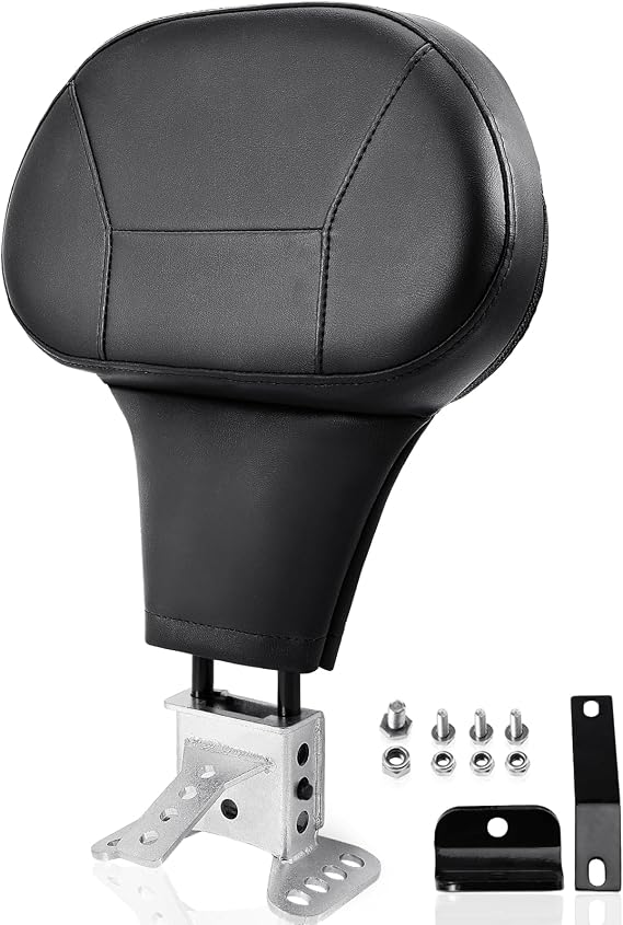 1997-2026 Adjustable Driver Rider Backrest compatible with Harley Davidson Touring Street Glide Road Glide Road King Ultra Limited Electra, Stitch Backrest Pad