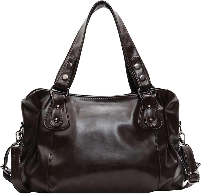 city vintage shoulder bag for women, y2k soft vegan faux leather tote purses, large capacity hobo crossbody bag