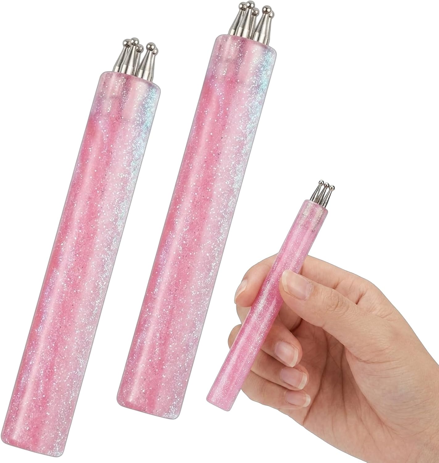 2PCS Flower Nail Art Tool, Quick Floral Nail Designs for Beginners, Portable Easy DIY Nail Decoration, Flower Dotting Tool for Beginner Enthusiast Girls Women