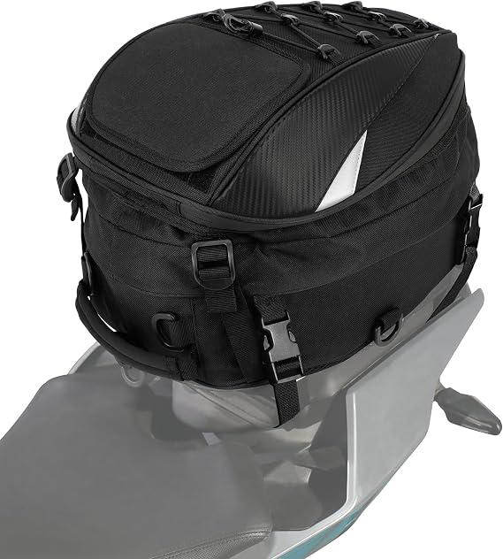 JFG RACING Universal 22-38L Dual Use Motorcycle Tail Bag Seat Helmet Bag | 22-38L capacity,dual-use design,helmet storage,seat helmet bag backpack,for motorcycle motorbike street dirt bike