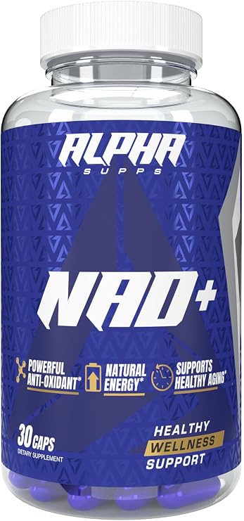 Alpha Supps NAD+ Resveratrol - NMN & NMNH Supplement Alternative - Advanced NAD Plus Antioxidant Formula - Supports Cellular Vitality, Healthy Aging, Energy & Longevity - Ideal for Men & Women