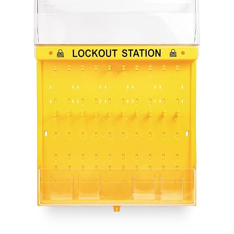 TRADESAFE Lockout Tagout Station, Unfilled Loto Station - No Lock Out Tag Out Devices Included, Wall Mount Loto Kit Board, Lockout Station with Lockable Cover