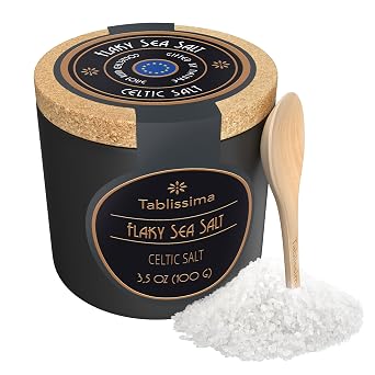 Flaky Sea Salt - Celtic Sea - 100g Eco-Friendly Container with Cork Lid - Natural & Gourmet Seasoning