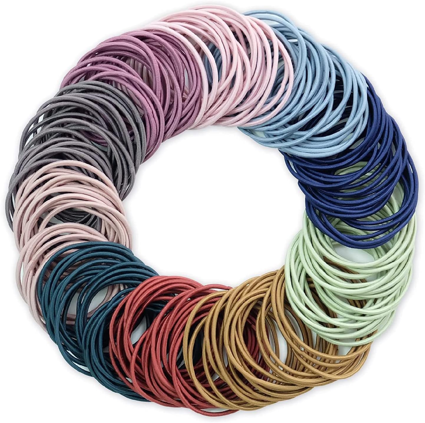 Hanyousheng Elastic Hair Bands, Hair Ties, 200 PCS Ponytail Holders Hair Tie, 2mm Elastic Hair Ties Ponytail Holders, Hair Bands Hair Bobbles for Women Girls Multicolor
