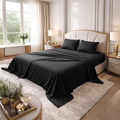 DAN RIVER Twin Jersey Sheet Set | Luxury 100% Cotton Bed Sheets | T-Shirt Sheets | All Season Bedding | Soft Comfortable Deep Pocket Jersey Cotton Bed Sheets 3Pc, Twin, Black
