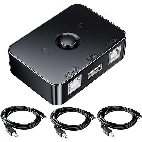 USB 2.0 Sharing Switch 2 in 1 Out 2 Computers Share 1 Device Black