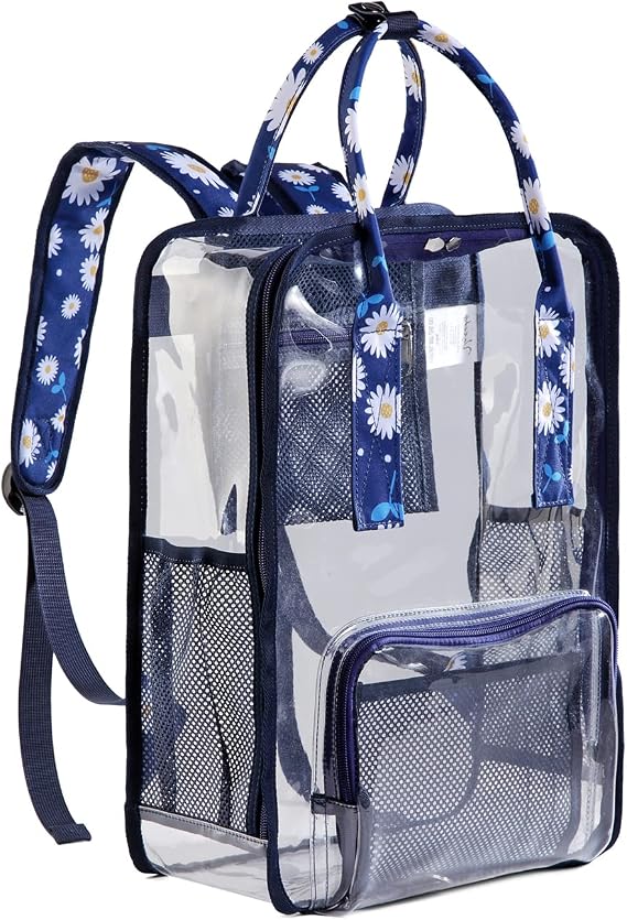Clear backpack,VASCHY HeavyDuty Transparent See Through School Backpack BookBag