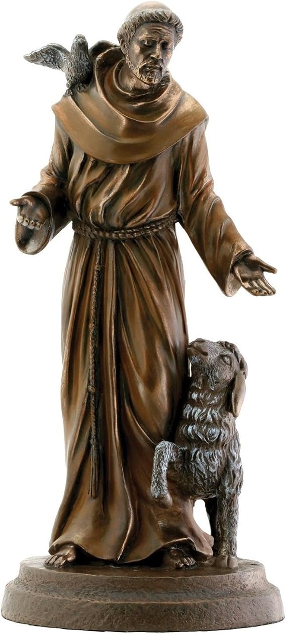 Saint Francis Bronze Religious Christian Catholic Statue
