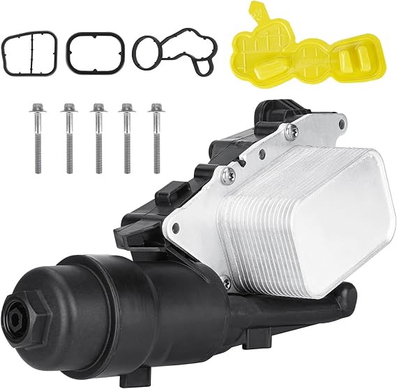 Engine Oil Cooler Filter Housing Assembly Kit Fit for BMW i8 14-20/X1 16-19/X2 18-19 1.5L 2L,for Mini Cooper 14-19/Clubman 16-19/Countryman 17-19 1.5L 1.6L 2L,Replace 11428585235 11428511391