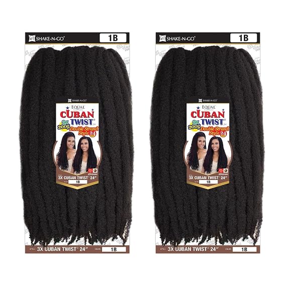 SHAKE-N-GO 3x Cuban Twist 24" (2-PACK) (BROWN 4)