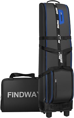findway Golf Travel Bag with Wheels, 1680D Heavy Duty Oxford Wear-Resistant, Soft Foldable Golf Club Travel Bags for Airlines Universal Size with Removable Club Protection Liner Upgraded