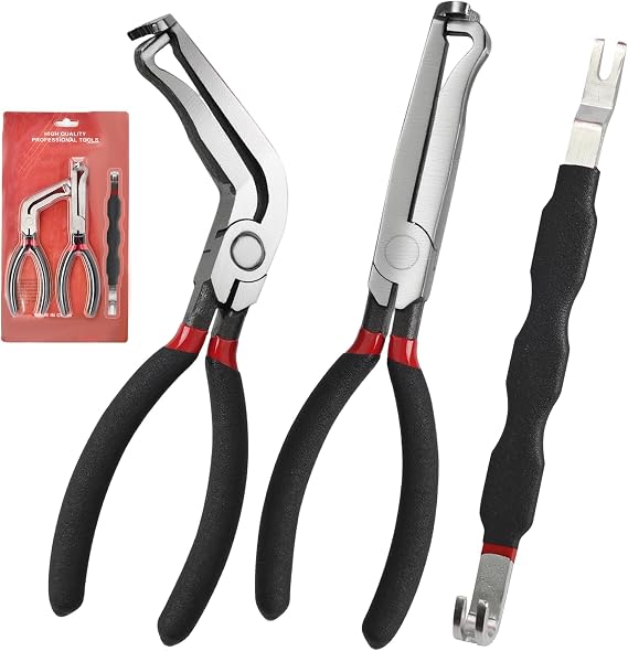 37960 37980 Electrical Disconnect Pliers 3Pcs,60 Electrical Connector Pliers for Cars,13120 Electrical Connector Separator,Fuel Line Petrol Pipe Angled Wire Plug Removal Tool for Push Tab Style Plugs