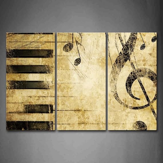 Canvas Wall Art for Music Room - Modern Decor with Piano Keys Painting