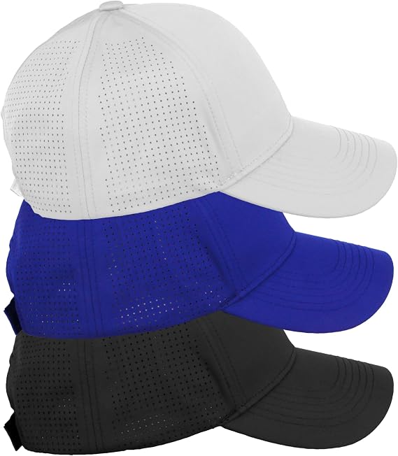 Air Cool Tech Hat Ventilated High-Profile Running Golf Baseball Cap Multi 3 Pack
