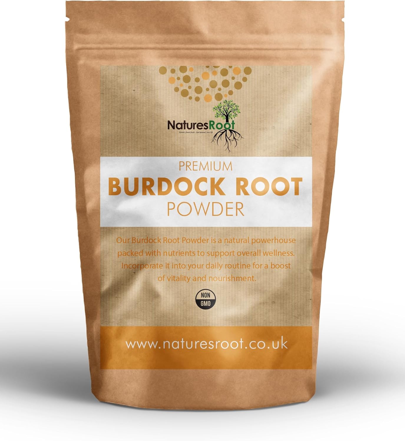 Nature’s Root Organic Burdock Root Powder 125g – Premium Herbal Powder for Smooth Blends & Daily Wellness – 100% Pure, Vegan & Additive-Free