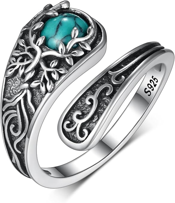 925 Sterling Silver Spoon Rings for Women Adjustable Thumb Rings Boho Vintage Jewelry Gifts for Women
