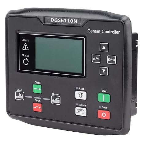 Generator Control Panel, Intelligent LED Auto Start Stop Controller with USB Remote Monitoring Manual Automatic Operation for Genset Backup Power ABS Copper 1 Pack