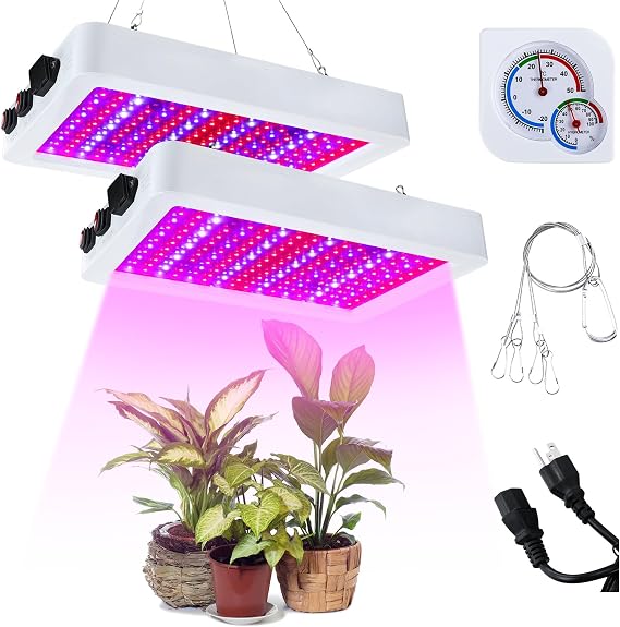 Supervitae 2 Pack 1000W Full Spectrum LED Plant Grow Lights &amp; Hanging Kit