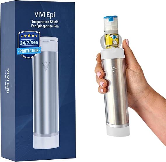 VIVI Epi Carry Case - Portable Temperature Shield for EpiPens - Travel Case for Mylan/Viatris Epinephrine Pens - Insulated for Extreme Cold & Heat, TSA Compliant - No Ice Pack or Electricity Needed