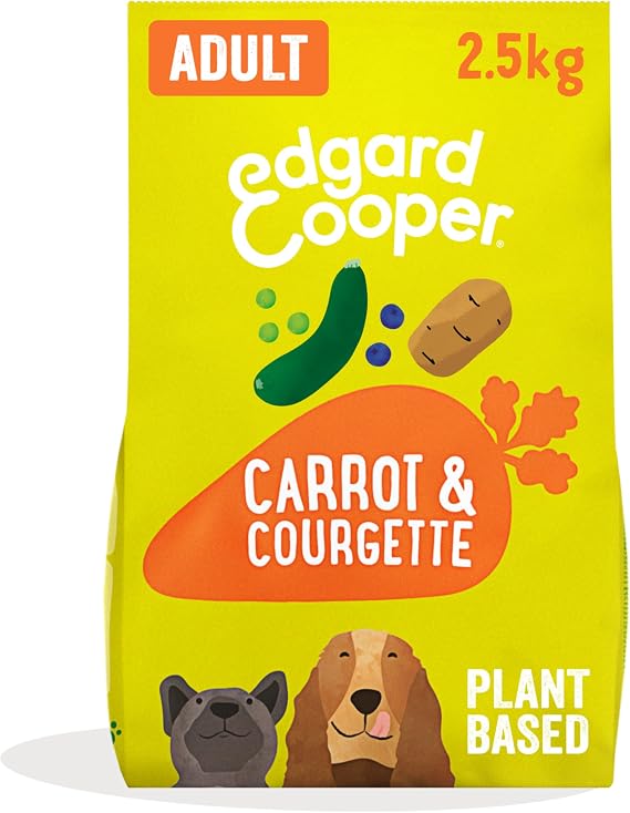 Edgard & Cooper Dry Dog Food For Medium Breed Adult Dogs (2.5kg), Plant-Based Carrot & Courgette, 100% Plant Based, Hypoallergenic Recipe With Natural Ingredients