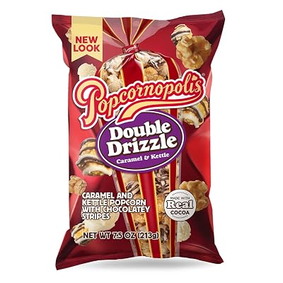 Popcornopolis Double Drizzle Bag Ready-To-Eat Popcorn 7.5 oz
