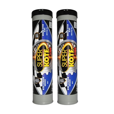 Blue and Tacky Lithium Grease Superkote 2000 | NLGI 2 | EP Grease | Tube | Extreme Pressure | High Temp | Heavy Duty | Multi Purpose | Blue Grease | 2-Pack of 14 Oz.