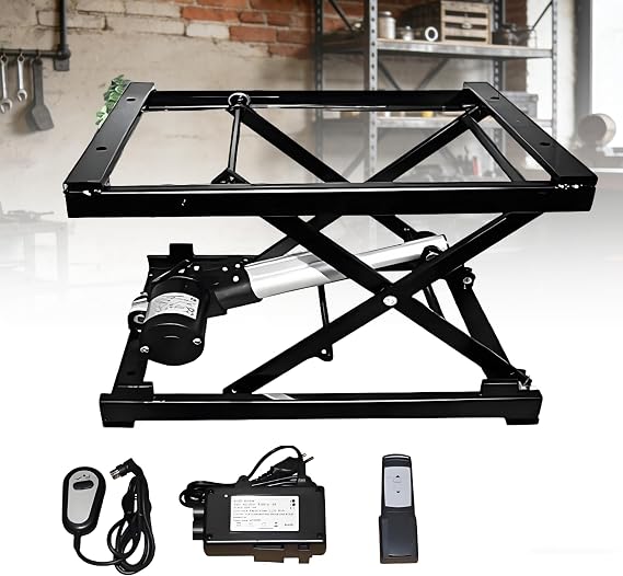 Height Adjustable Electric Lifting Platform, Electric Scissor Lift Table with Remote Control, Portable Smart Lift Top for Dining Coffee Table Computer Desk Working Station