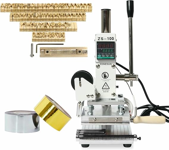Digital Embossing Hot Foil Stamping Machine, with Holder Manual Tipper Stamper Heat Press Machine, for PVC Leather Pu and Paper