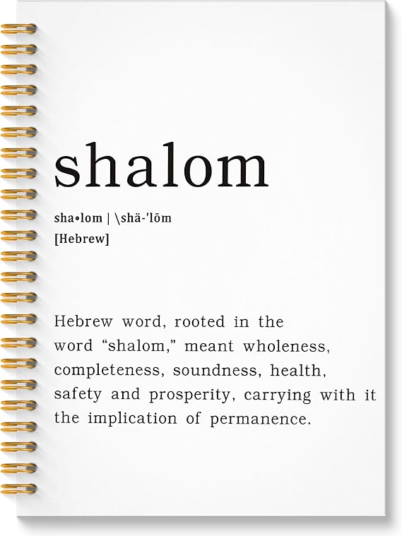 Shalom Definition Christian Faith Spiral Notebook, Bible Journal, Christian Gifts for Women Men, Prayer Journal for Woman Man, Church Notes Notebook, 5.5x8.3 Inch