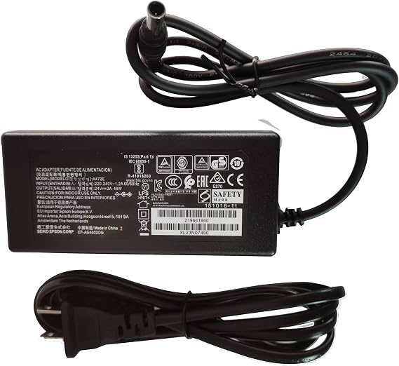 24V 2A AC DC GS50 Adapter for Epson Workforce ES-400 ES-500W ES-500WR DS-780N DS-530 J381A DS-770 B11B248301 B11B227201, Epson V500 V600 V700 3170 J221A J221 J252A J252 B11B178011 DS530 GT-2500