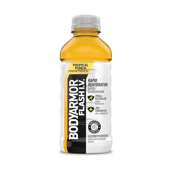 Body Armor, Flash IV Tropical Punch Electrolyte Beverage, 20 Fl Oz