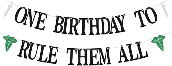 One Birthday to Rule Them All Banner - Fantasy Party Decorations - Medieval Birthday Decorations