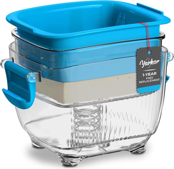 Large 20 oz Tofu Press, Easily Remove Water from Tofu in 10-20 Mins, Vegan Tofu Presser for Firm or Extra Firm Tofu, Dishwasher Safe & BPA Free, with Drip Tray, Tofu Recipe Included