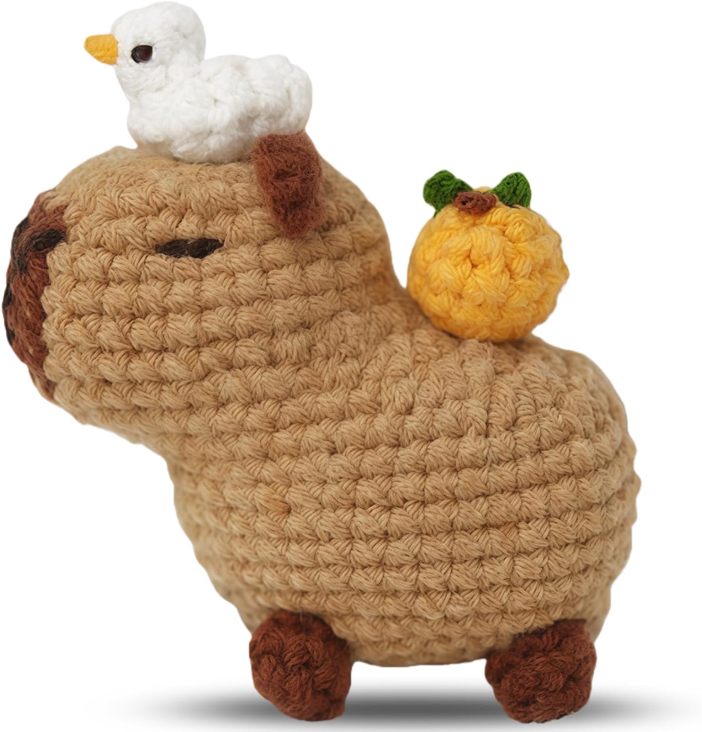 ZappelStift Beginners Crochet Starter Kit 1 Set Adorable Capybara Perfect for Novice Crafters, Ideal Creative DIY Gift for Craft Lovers, Step-by-Step Video Tutorials, Knitting Kit for Adult Kids