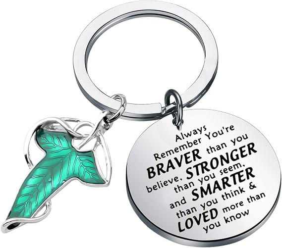SEIRAA Elven Green Leaf Movie Inspired Jewelry Gift for Fans Always Remember Youre Braver Than You Believed Key Chain
