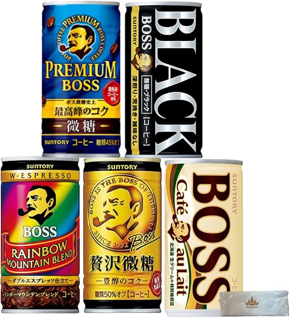 Suntory Boss Canned Coffee, Black, Box Buy, Micro Sugar, Sugarless, Cafe Ale, 5 Types, 30 Cans