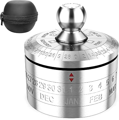 Stainless Steel Lucky Fidgeting Spinner Mens Gifts Office Desktop Anxiety Relief Paperweight Roulette Dice Game Decision Maker Important Date Reminder Calendar