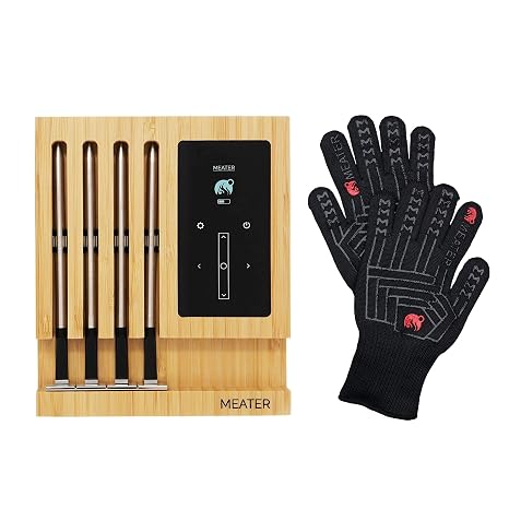 MEATER Block WiFi Thermometer Bundle w/BBQ Mitts, 4-Probe, Alexa Ready